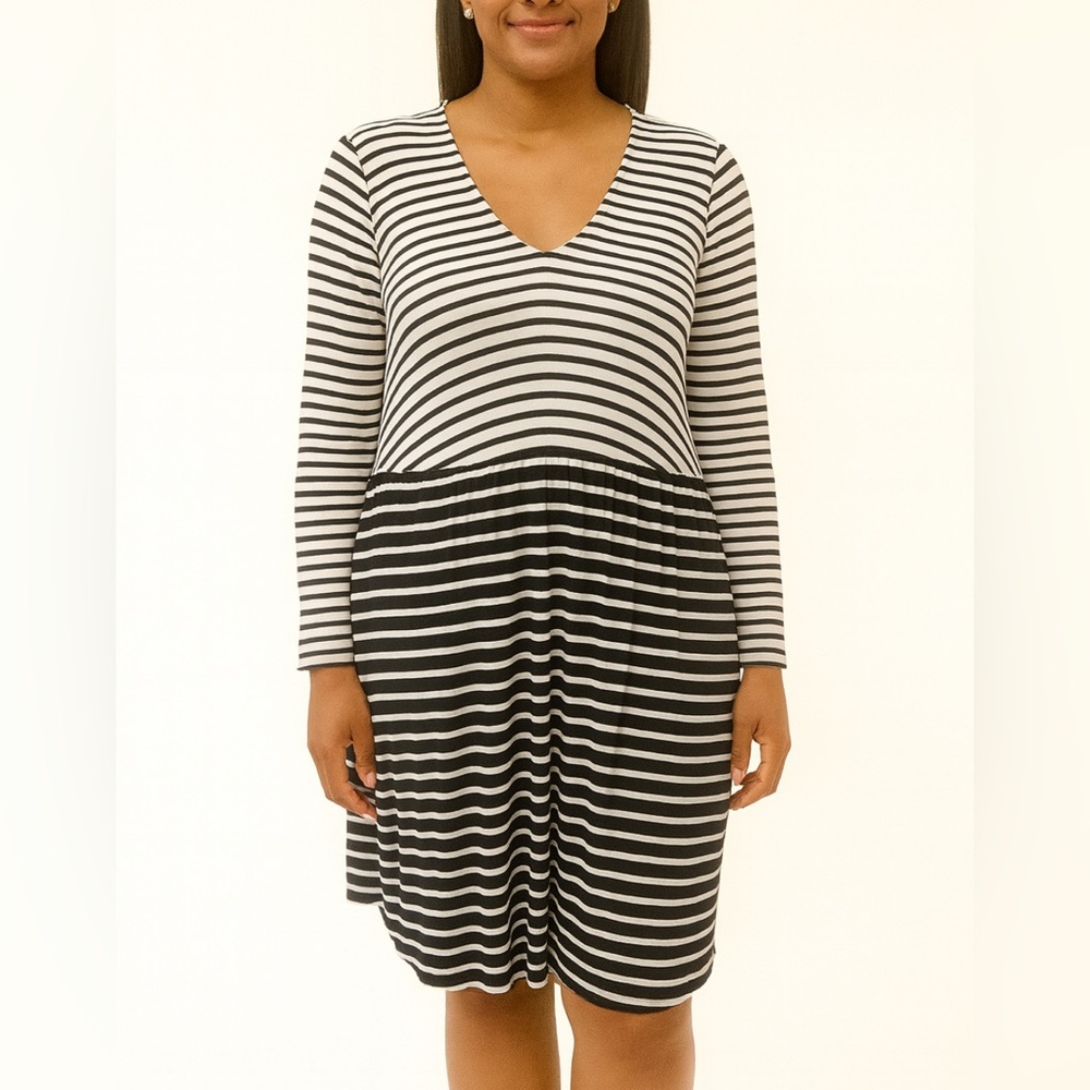 Soma Live Lounge Wear Black & White Striped Tunic Dress – Size XL